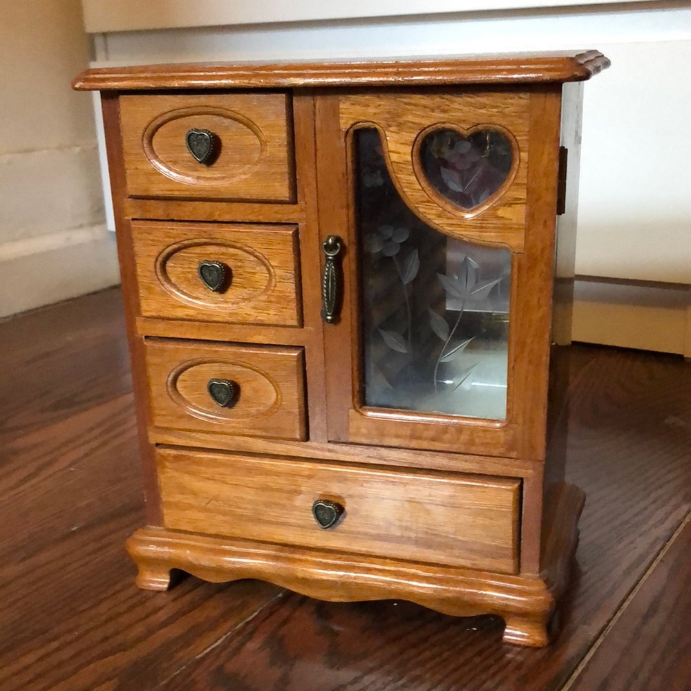 Vintage Wooden Jewelry Box